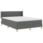 vidaXL Lit à ressorts avec matelas Gris foncé 200 x 140 cm Polyester