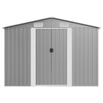 vidaXL Abri de jardin 257x392x181 cm Métal Gris