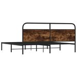 vidaXL Cadre de lit en métal sans matelas chêne fumé 180x200 cm