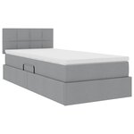 vidaXL Lit avec rangement et matelas Gris clair 90 x 200 cm