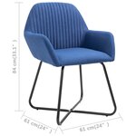 vidaXL Chaises à manger lot de 2 bleu tissu