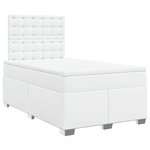 vidaXL Sommier à lattes de lit avec matelas blanc 120x190cm similicuir
