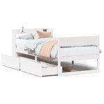 vidaXL Cadre de lit sans matelas blanc 75x190 cm bois de pin massif