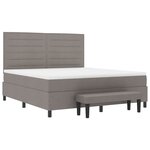 vidaXL Lit à ressorts avec tête de lit Taupe 180 x 200 cm tissu