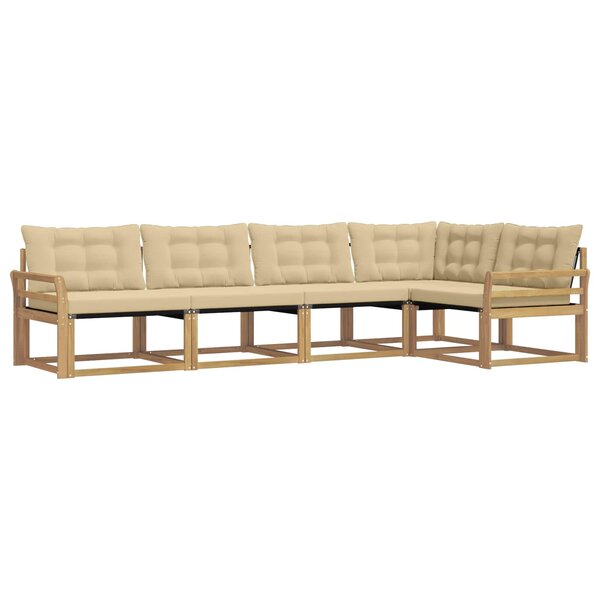 vidaXL Ensemble de canapés d'extérieur 5 pc Blanc et Beige