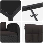 vidaXL Ensemble de salle à manger pour jardin 5 Pièces Noir polyrotin