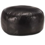 vidaXL Pouf 60 x 30 cm Noir Cuir véritable de chèvre