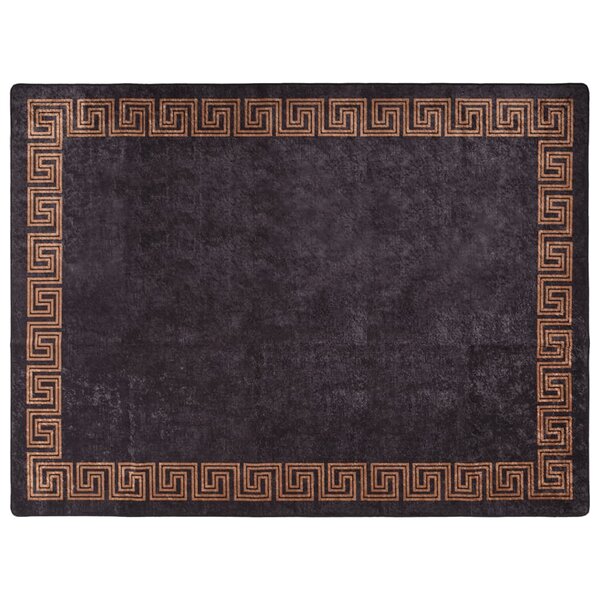 vidaXL Tapis lavable noir et doré 400x300 cm antidérapant