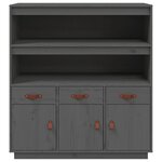 vidaXL Buffet haut Gris 100x40x108 5 cm Bois massif de pin