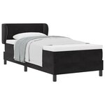 Lit à ressort vidaXL avec matelas noir 90x190 cm en velours