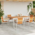 Ensemble de salle à manger jardin 7 pièces en bois d'acacia