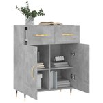 vidaXL Buffet gris béton 69 5x34x90 cm bois d'ingénierie