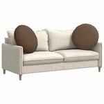 vidaXL Coussins de siège 2 Pièces Marron Ø80 x 29 cm tissu