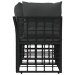 vidaXL Loveseat d'extérieur 2 Pièces Noir et Gris foncé polyrotin