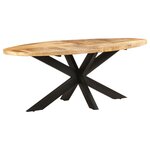 Vidaxl table à dîner ovale 200x100x75 cm bois de manguier brut