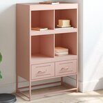 vidaXL Buffet haut rose 68 5x39x111 5 cm acier laminé à froid
