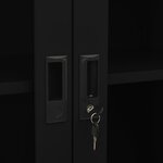 vidaXL Armoire de bureau Noir 90x40x180 cm Acier et verre trempé