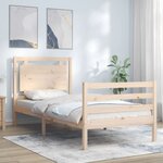 vidaXL Cadre de lit et tête de lit 100x200 cm bois massif