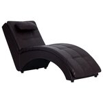 Vidaxl chaise longue avec oreiller marron similicuir