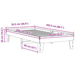 vidaXL Cadre de lit sans matelas cire marron 90x200 cm bois pin massif