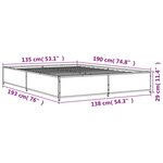 vidaXL Cadre de lit sans matelas chêne sonoma 135x190 cm