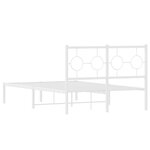 vidaXL Cadre de lit métal avec tête de lit blanc 120x200 cm