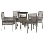vidaXL Ensemble de salle à manger pour jardin 5 Pièces Gris Poly rotin