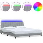 vidaXL Cadre de lit sans matelas Hanko gris clair 180x200 cm tissu