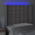 vidaXL Tête de lit à LED Gris 83x16x118/128 cm Similicuir
