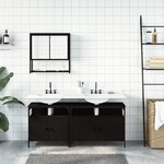 vidaXL Ensemble de meubles salle de bain 3 Pièces noir bois d'ingénierie