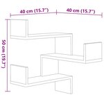 vidaXL Étagères d'angle murales 2 Pièces Chêne fumé 40x40x50 cm Bois
