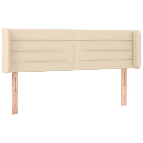 vidaXL Tête de lit avec oreilles Crème 147x16x78/88 cm Tissu