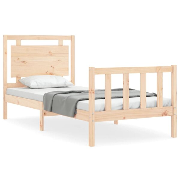 vidaXL Cadre de lit et tête de lit 100x200 cm bois massif