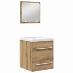 vidaXL Ensemble de mobilier de salle de bain 2 Pièces Chêne noir