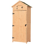 Armoire abri de jardin remise pour outils 3 étagères 2 porte loquets toit pente bitumé 77L x 54l x 179H cm bois de sapin traité