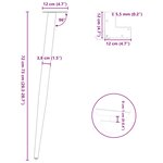 vidaXL Pieds de table console coniques 4 pièces Blanc 72-73 cm Acier