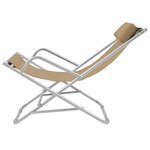 vidaXL Chaises inclinables de terrasse lot de2 Acier Taupe