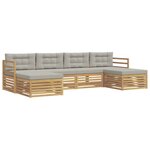 vidaXL Ensemble de canapés d'extérieur 6 pc Blanc et gris clair