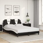 vidaXL Cadre de lit sans matelas noir et blanc 140x200 cm similicuir