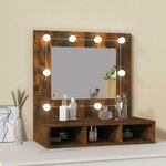 vidaXL Armoire à miroir avec LED Chêne fumé 60x31 5x62 cm