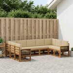 vidaXL Ensemble de canapés d'extérieur 9 Pièces Naturel et Beige