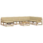 vidaXL Ensemble de canapés d'extérieur 9 Pièces Blanc et Beige