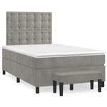 vidaXL Sommier à lattes de lit et matelas gris clair 120x190cm velours