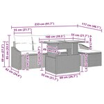 vidaXL Ensemble de canapé de jardin 6 Pièces Beige  Gris clair