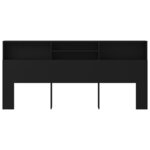 vidaXL Armoire de tête de lit Noir 220x19x103 5 cm