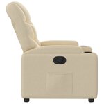vidaXL Fauteuil inclinable en tissu crème