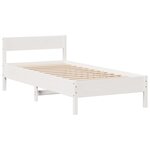 vidaXL Lit bibliothèque sans matelas blanc 90x190cm bois de pin massif