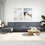 vidaXL Canapé-lit en forme de L gris 279x140x70 cm velours