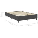 vidaXL Sommier à lattes de lit sans matelas gris tissu 180x200 cm