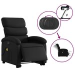 vidaXL Fauteuil inclinable de massage électrique noir similicuir